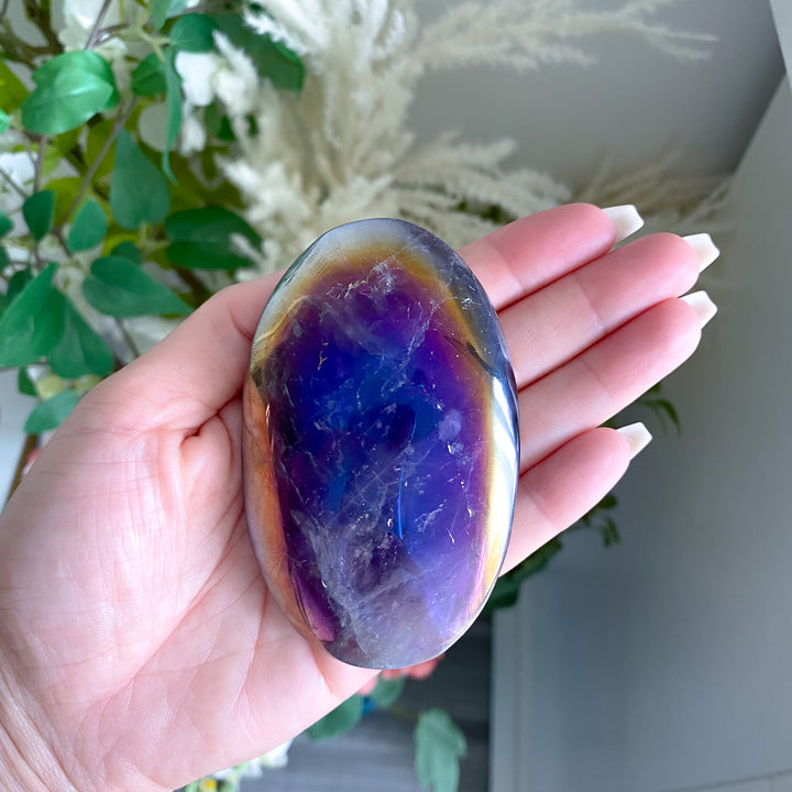 Cosmic Aura Amethyst Palm Stone 
