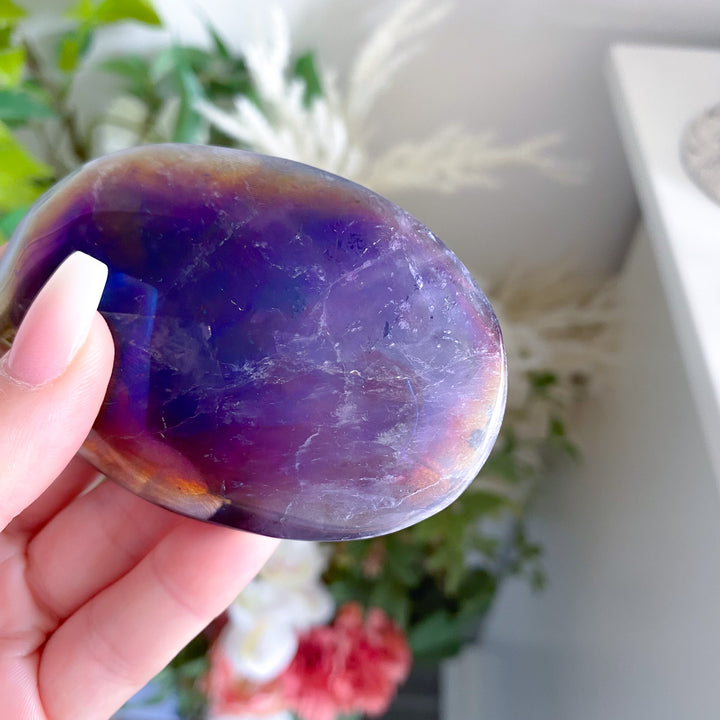 Cosmic Aura Amethyst Palm Stone 