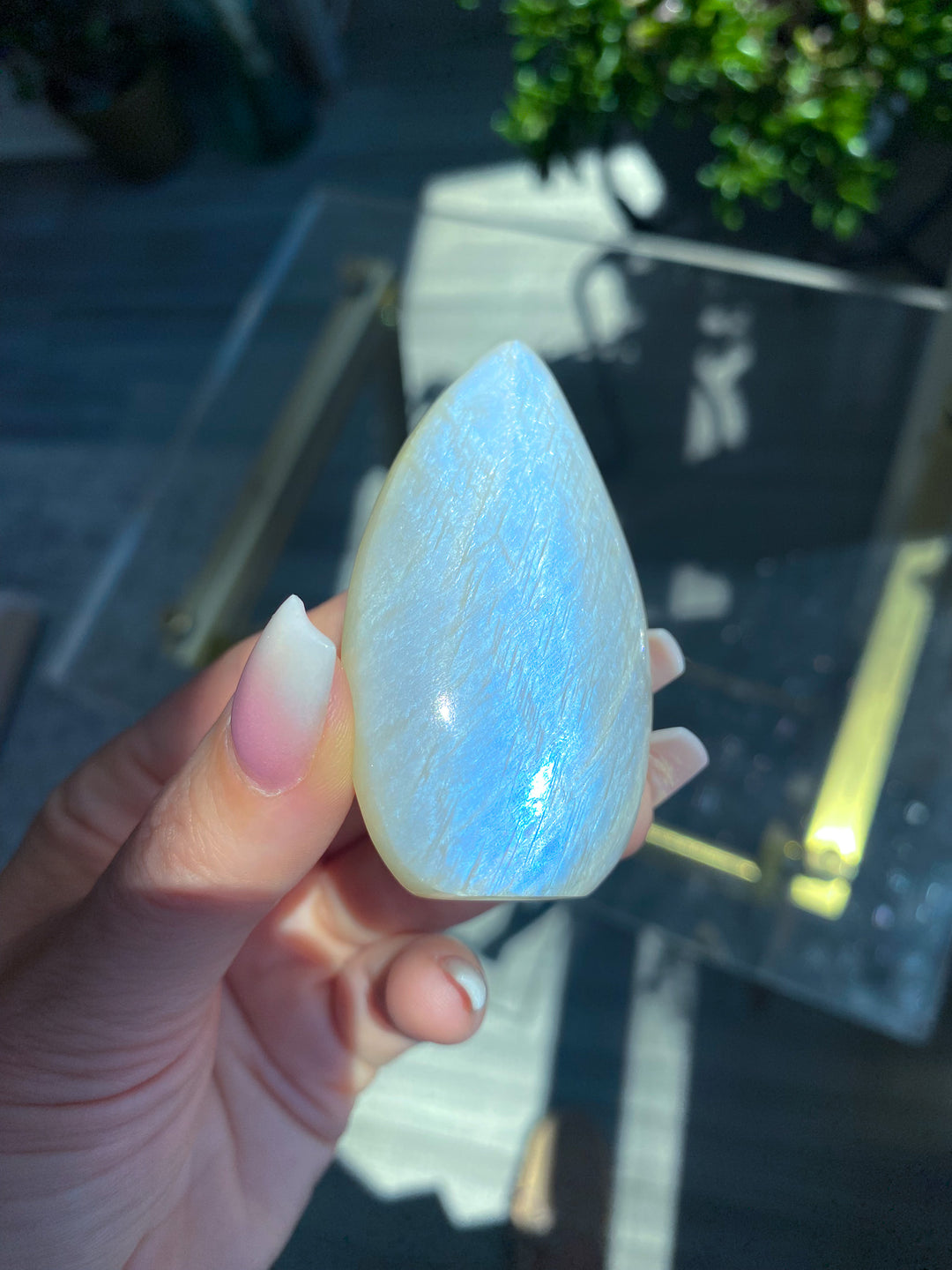Small Blue Flash Moonstone Flame 