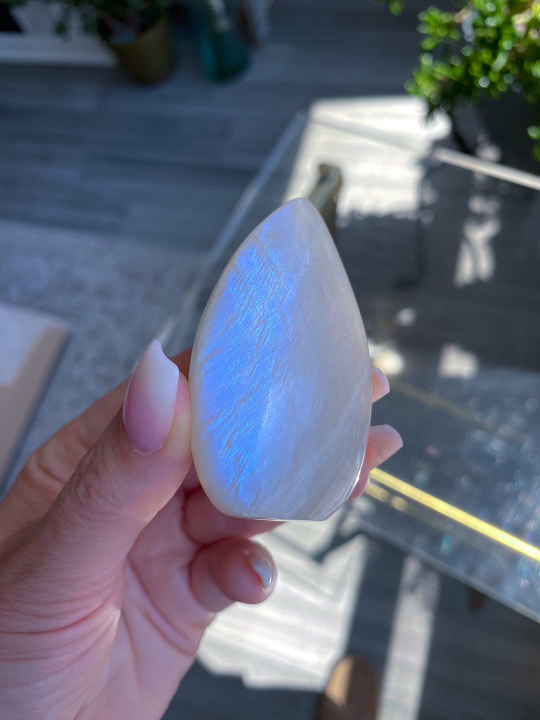 Small Blue Flash Moonstone Flame 