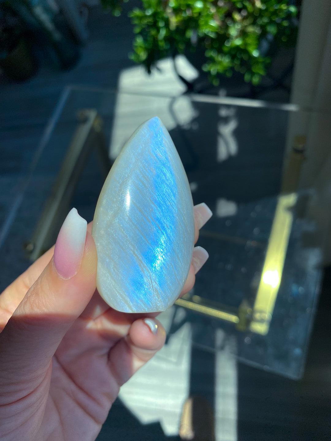Small Blue Flash Moonstone Flame 