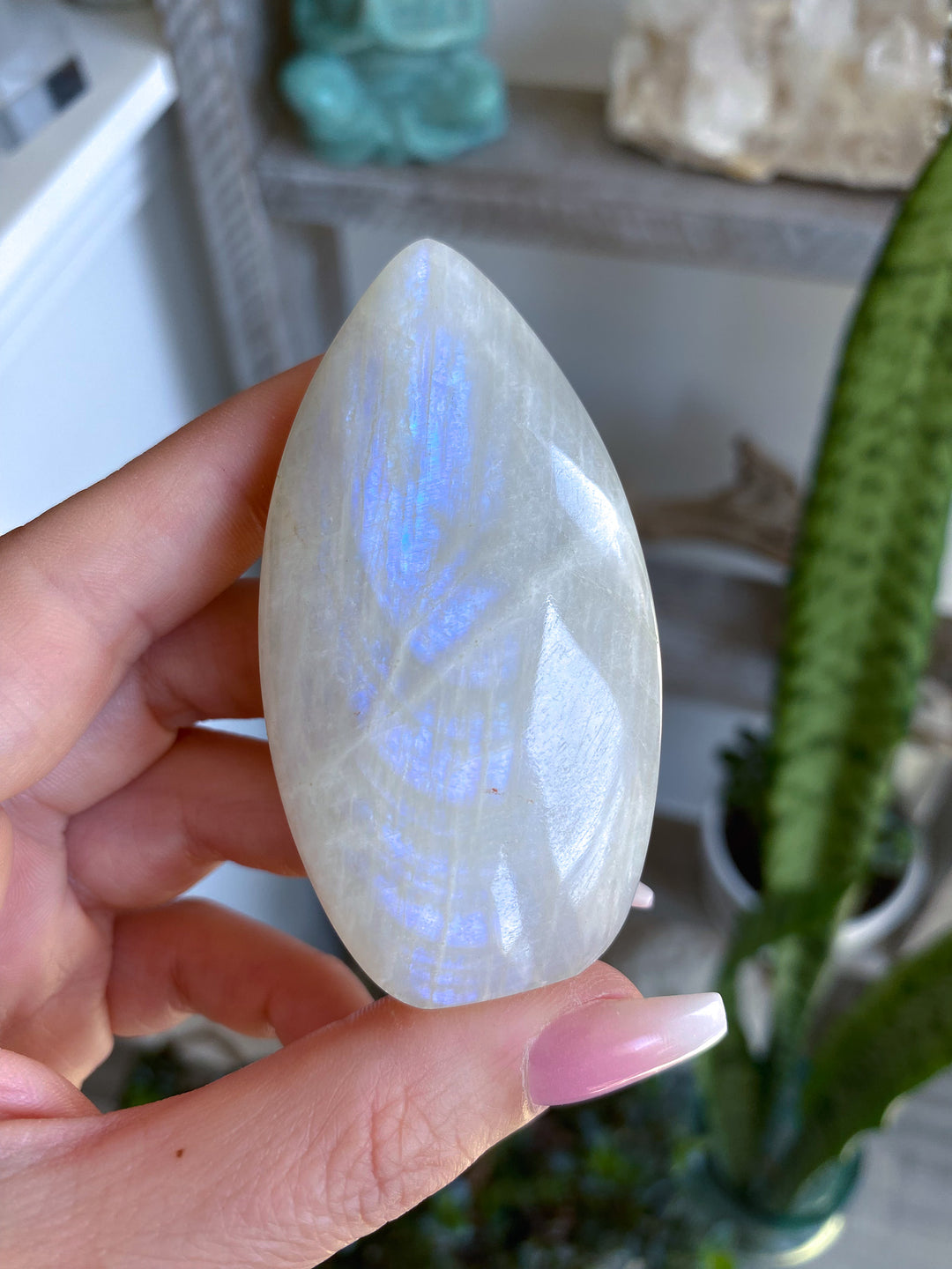 Narrow Blue Flash Moonstone Flame 