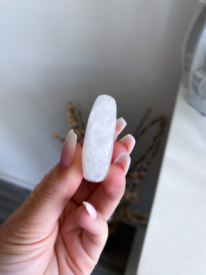 XSmall Pink Amethyst in Quartz Palm Stone 