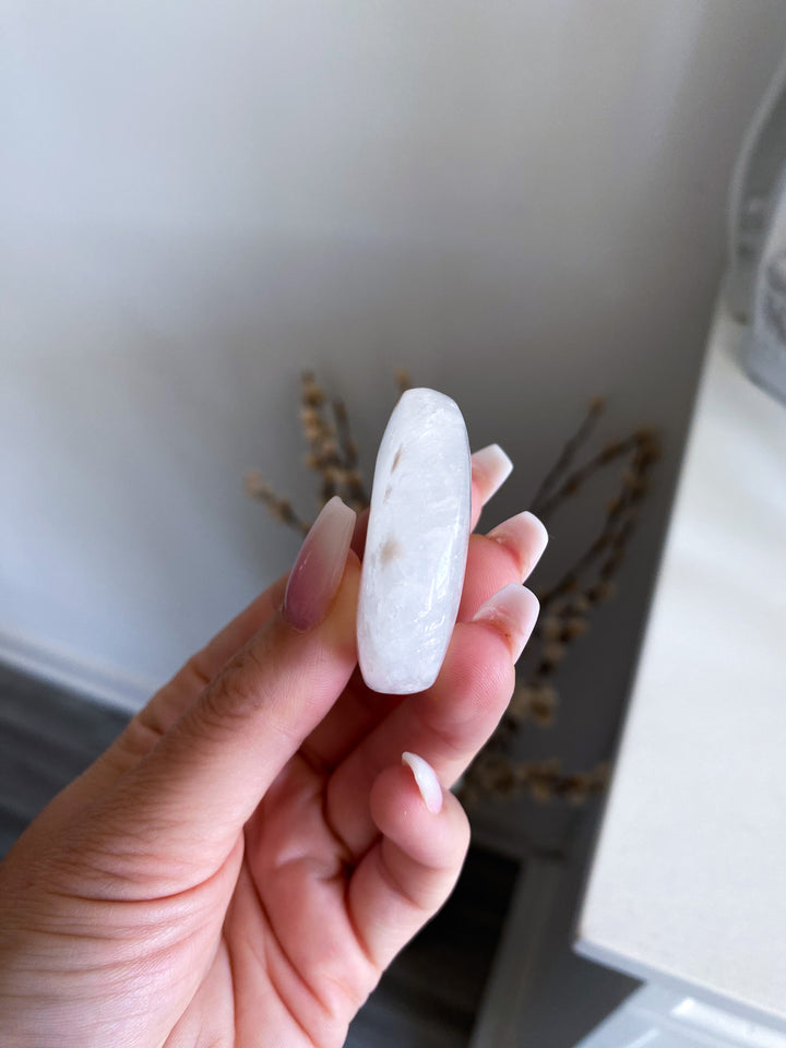XSmall Pink Amethyst in Quartz Palm Stone 