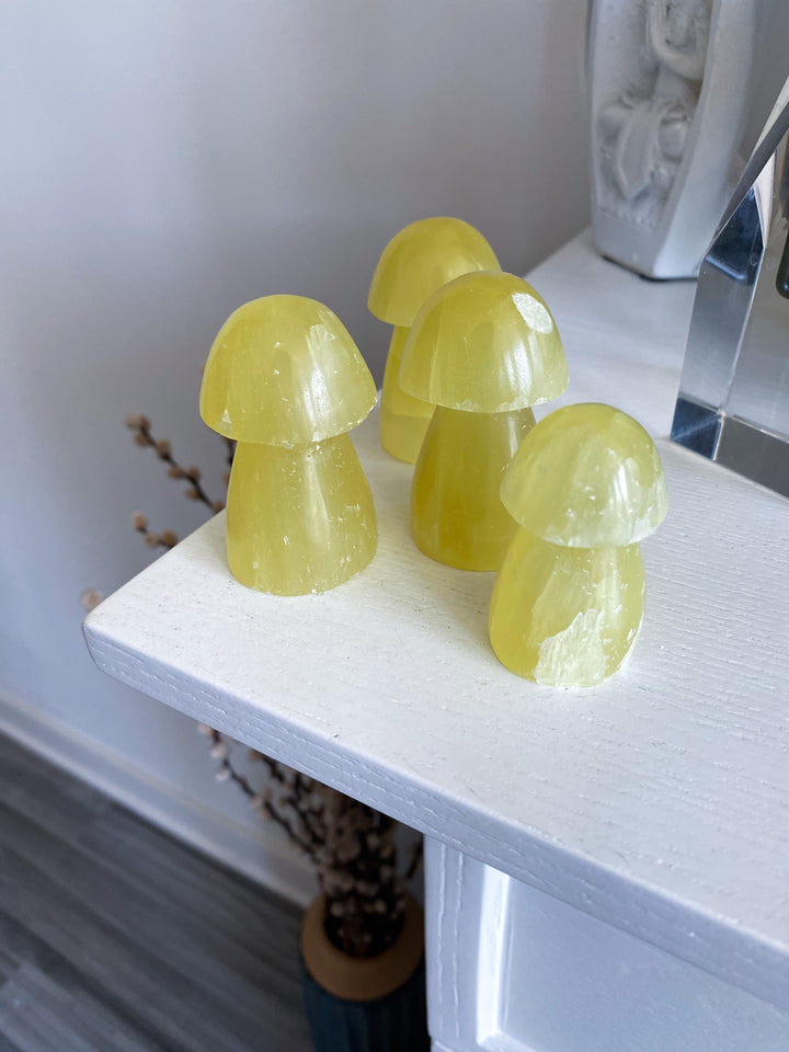 Large Yellow Calcite Mushroom