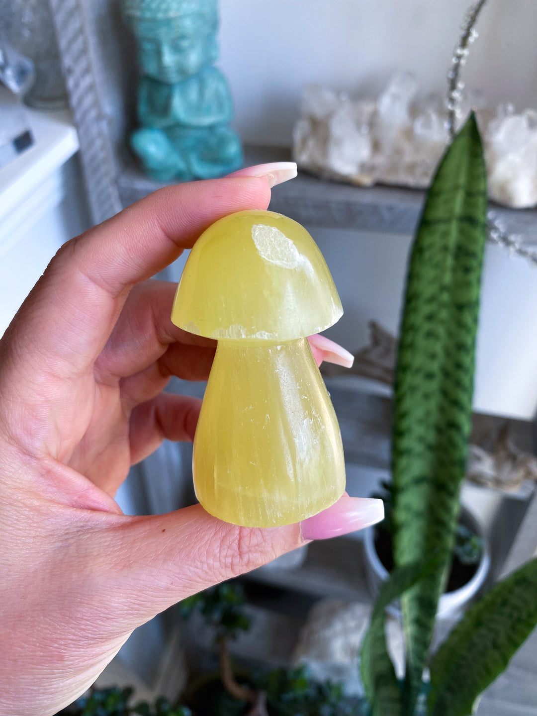 Large Yellow Calcite Mushroom