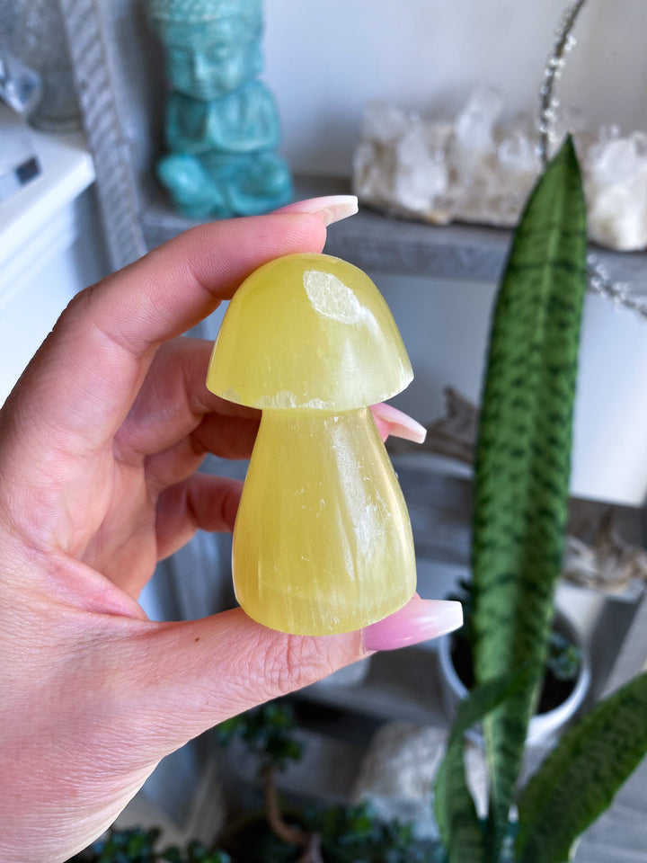Large Yellow Calcite Mushroom