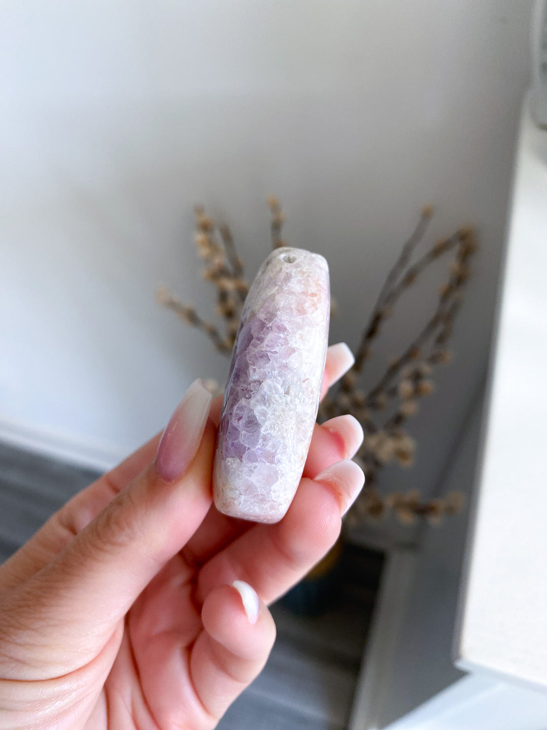 "Coral Reef" Purple &amp; Pink Amethyst Palm Stone 