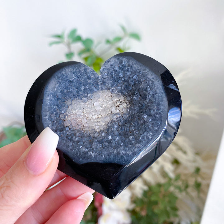 Black Agate Heart 