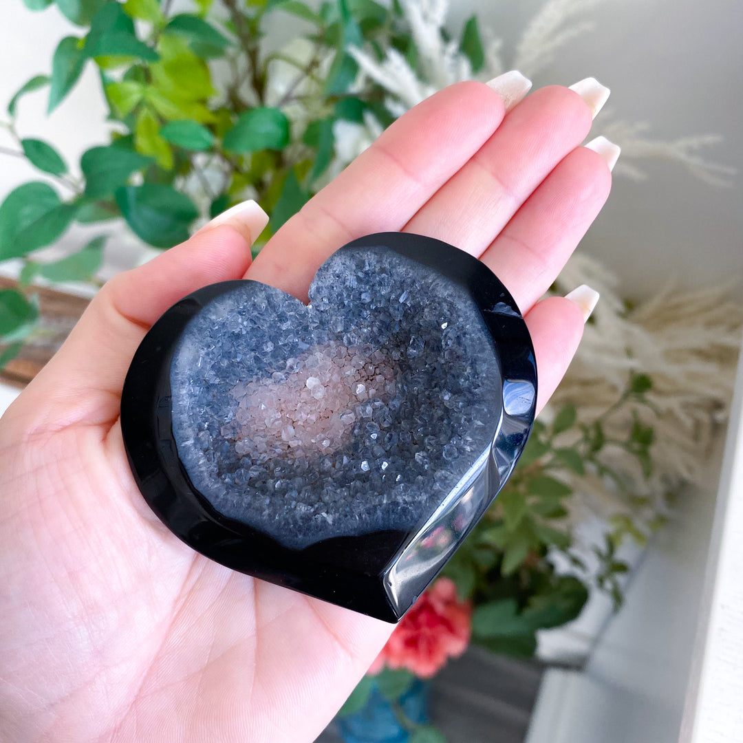 Black Agate Heart 