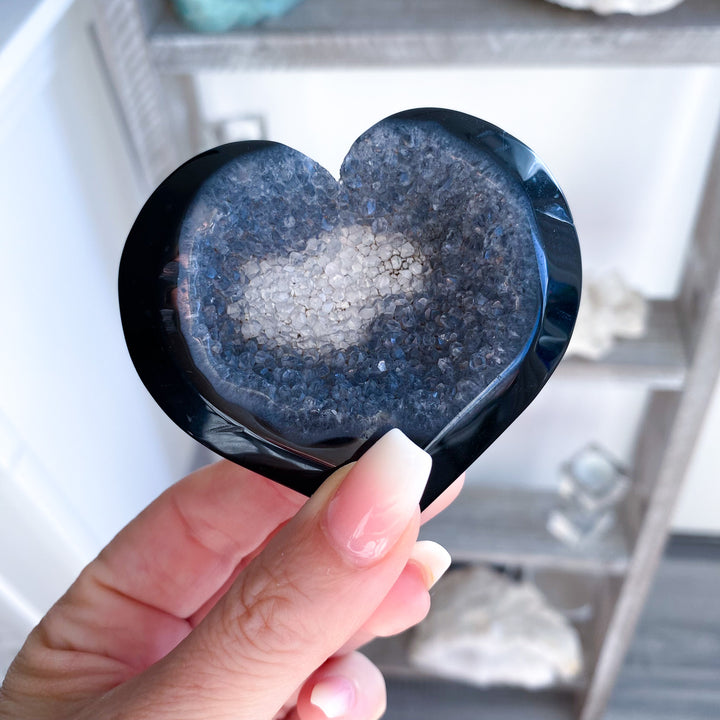 Black Agate Heart 
