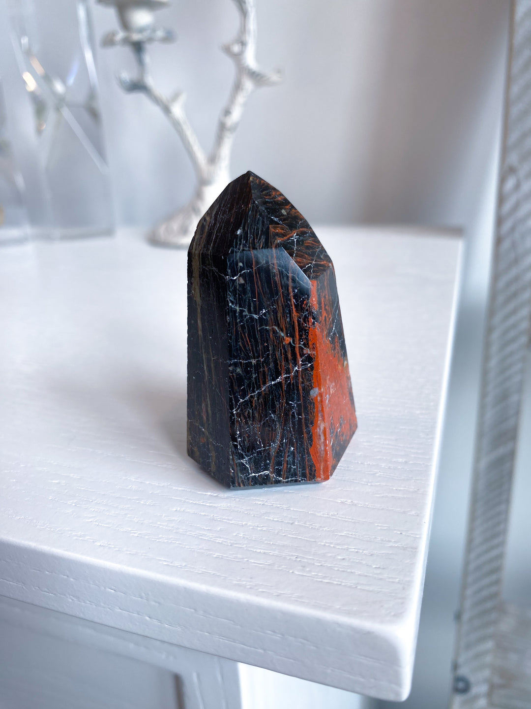 Black Tourmaline with Hematite Tower #4