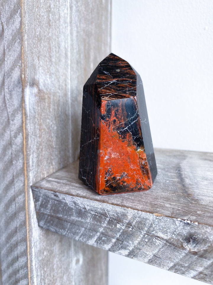 Black Tourmaline with Hematite Tower #4