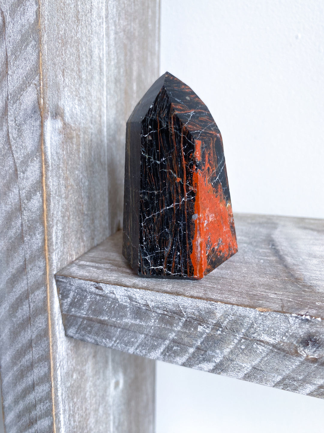 Black Tourmaline with Hematite Tower #4