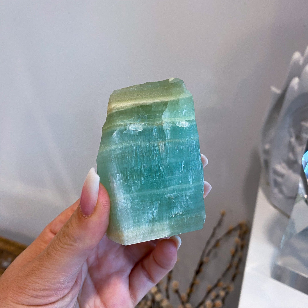 Pistachio Calcite Raw Freeform 
