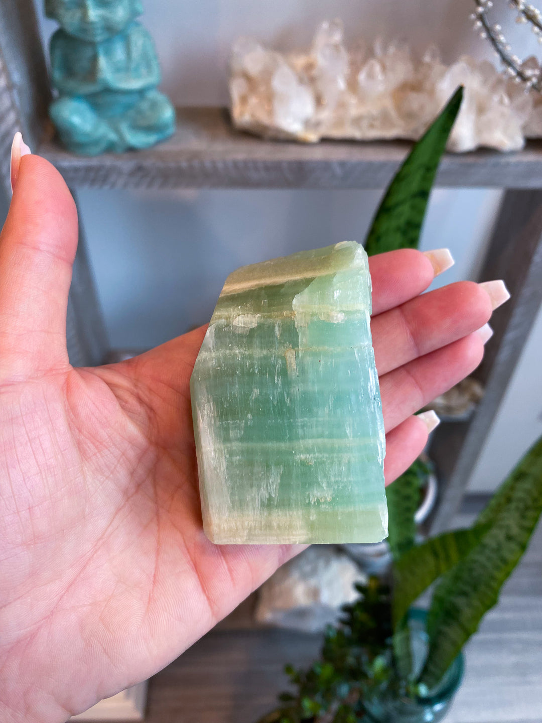Pistachio Calcite Raw Freeform 