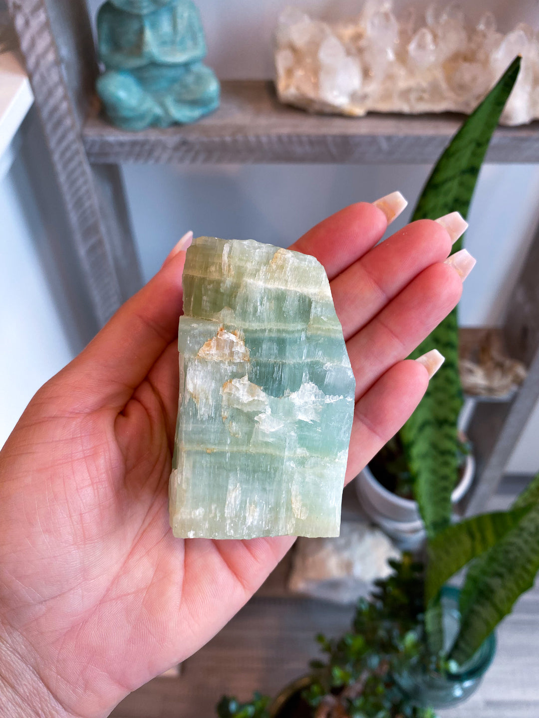 Pistachio Calcite Raw Freeform 