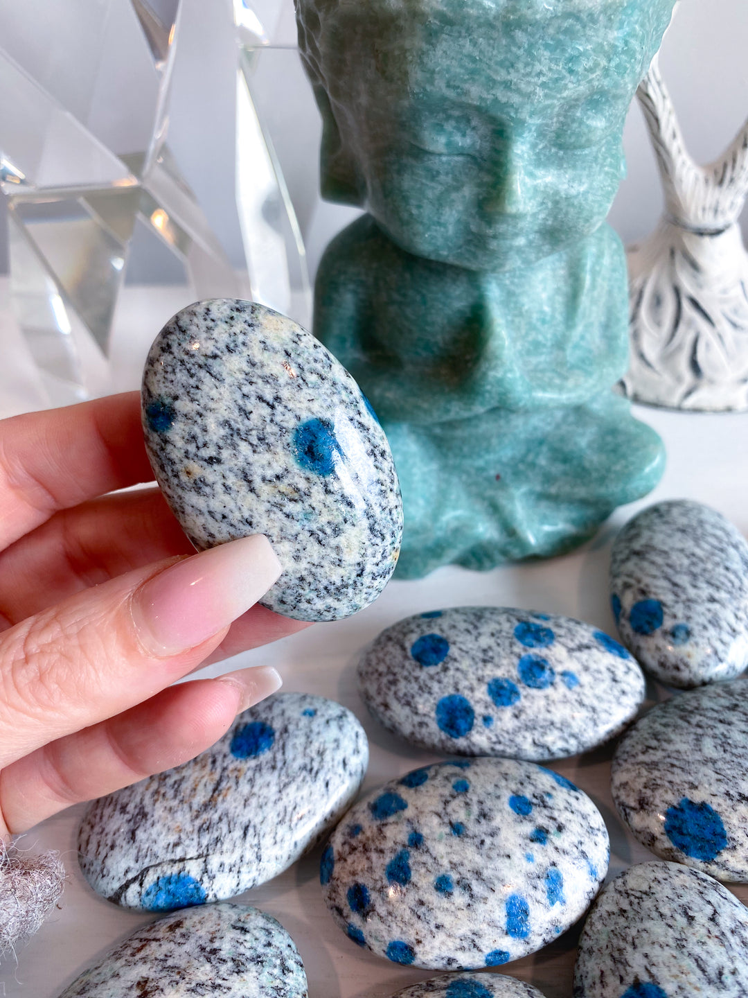 Blueberry Quartz Palm (K2, Azurite)