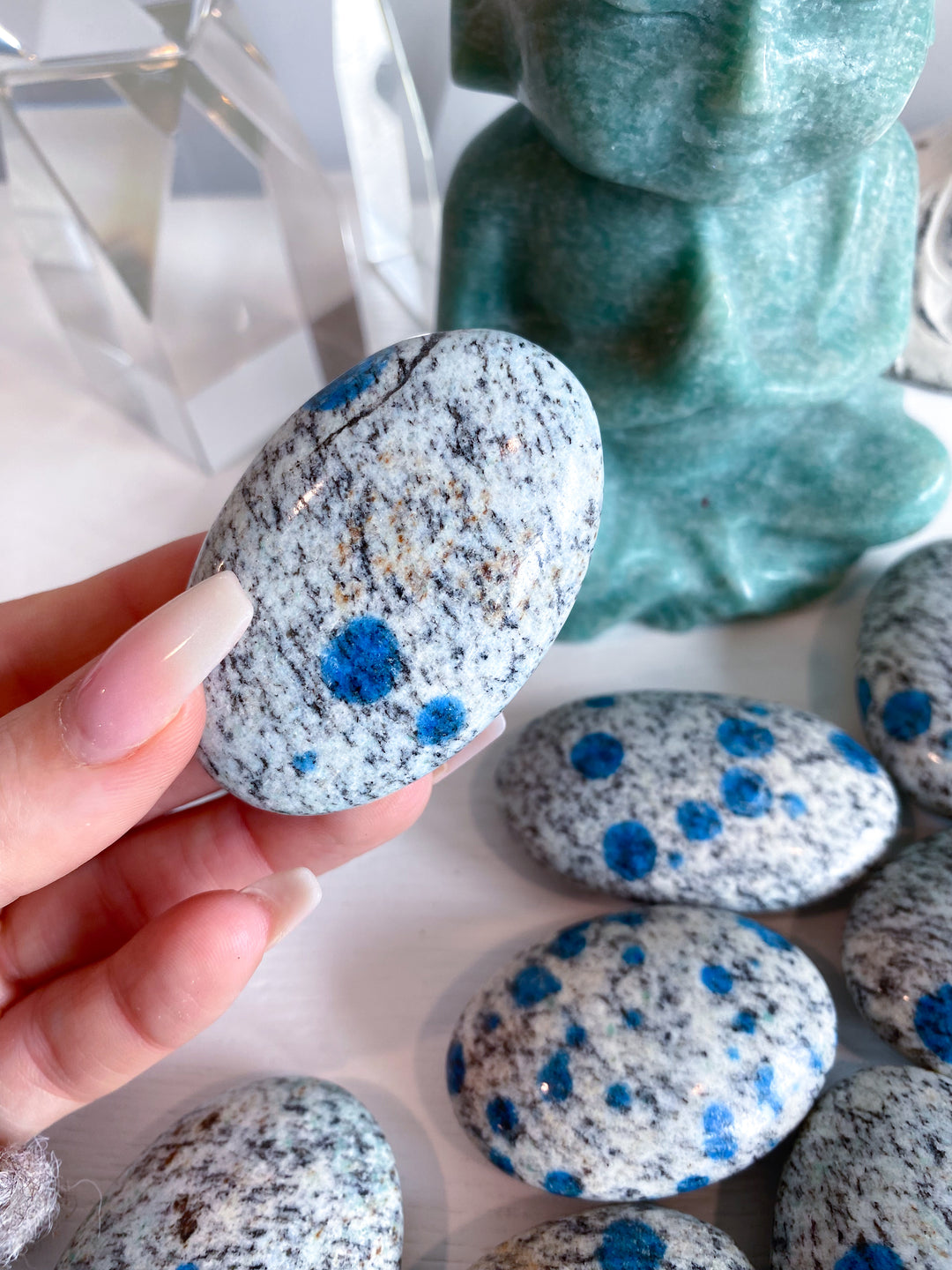 Blueberry Quartz Palm (K2, Azurite)