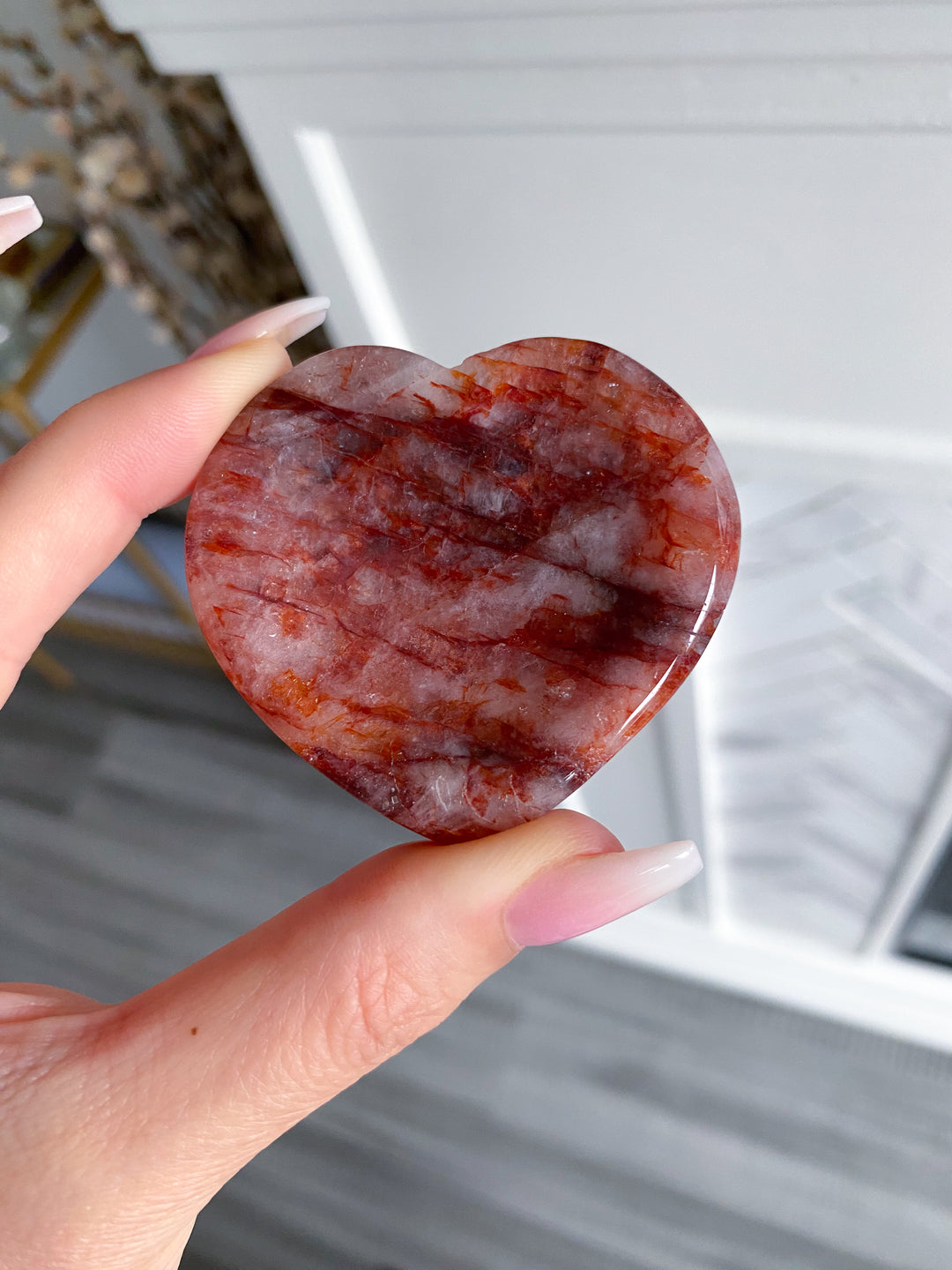 Small Fire Quartz Heart Bowl 2"