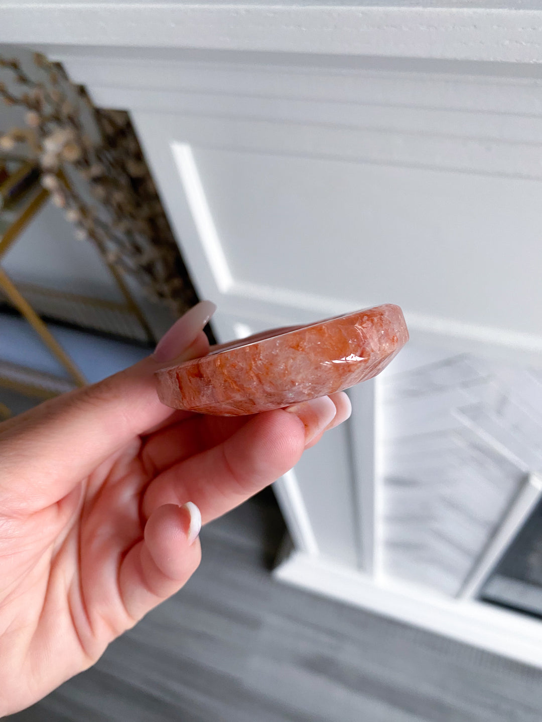 Small Fire Quartz Heart Bowl 2"