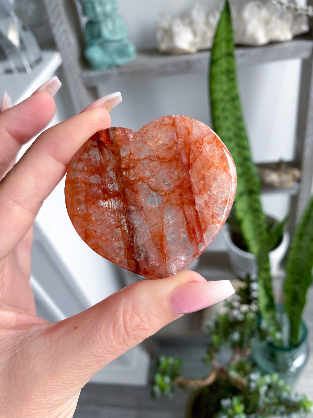 Small Fire Quartz Heart Bowl 2"