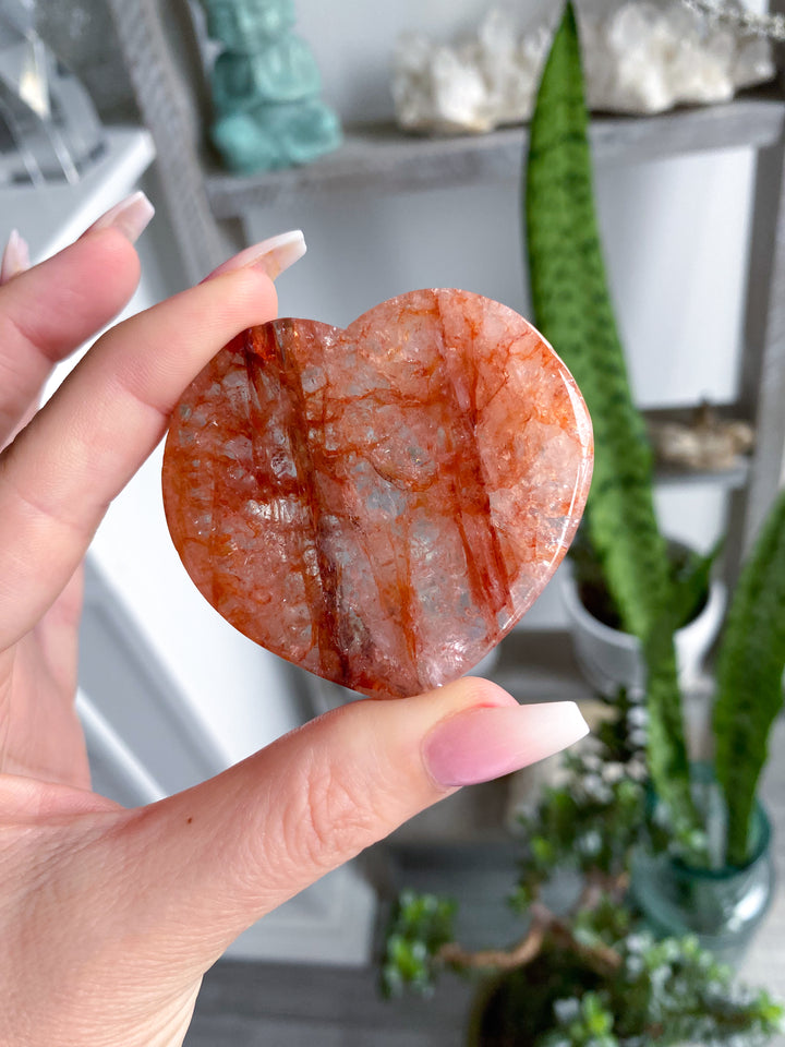 Small Fire Quartz Heart Bowl 2"