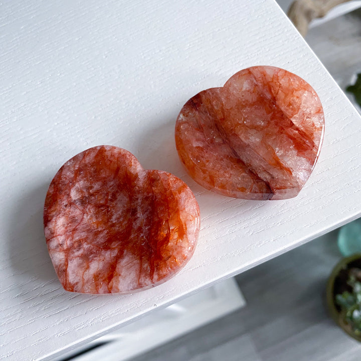 Small Fire Quartz Heart Bowl 2"