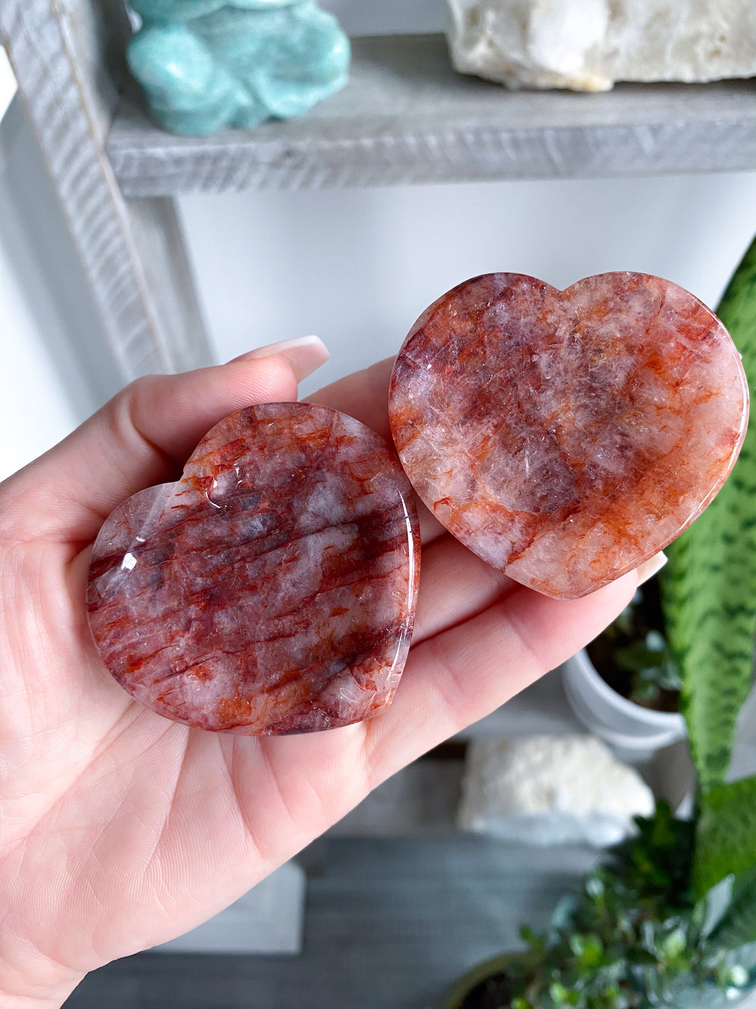Small Fire Quartz Heart Bowl 2"