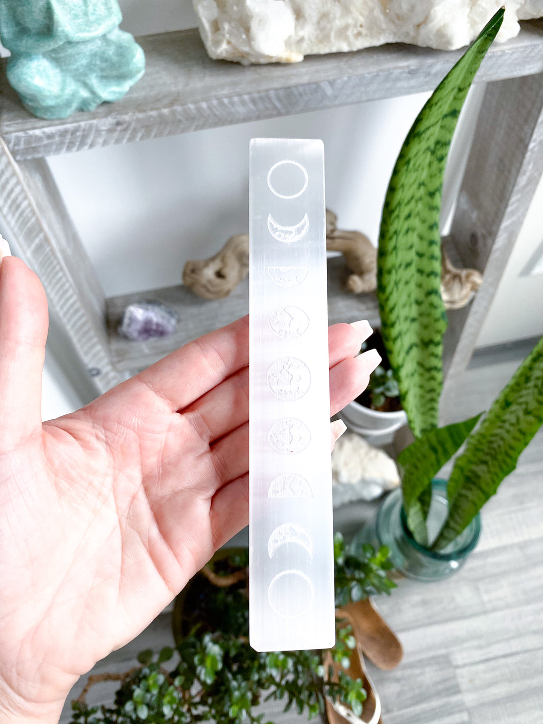 Selenite Moon Phase Wand or Charger