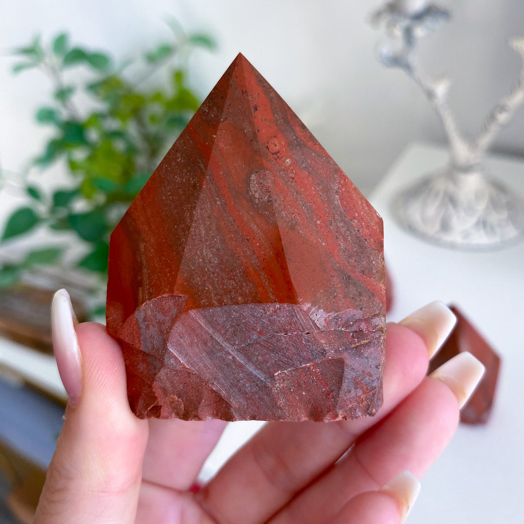 Red Jasper Top Polish Point - Your Choice