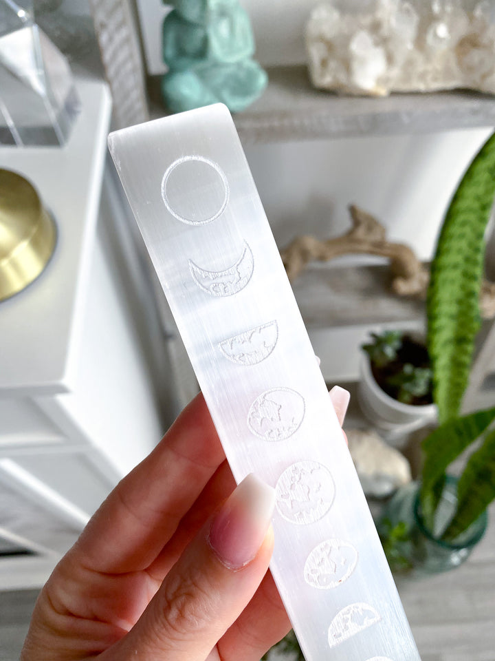 Selenite Moon Phase Wand or Charger