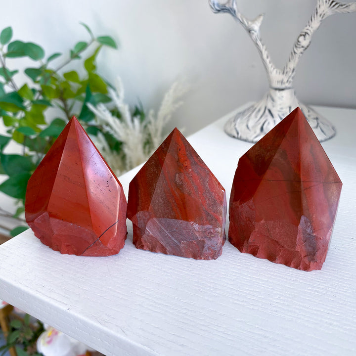 Red Jasper Top Polish Point - Your Choice