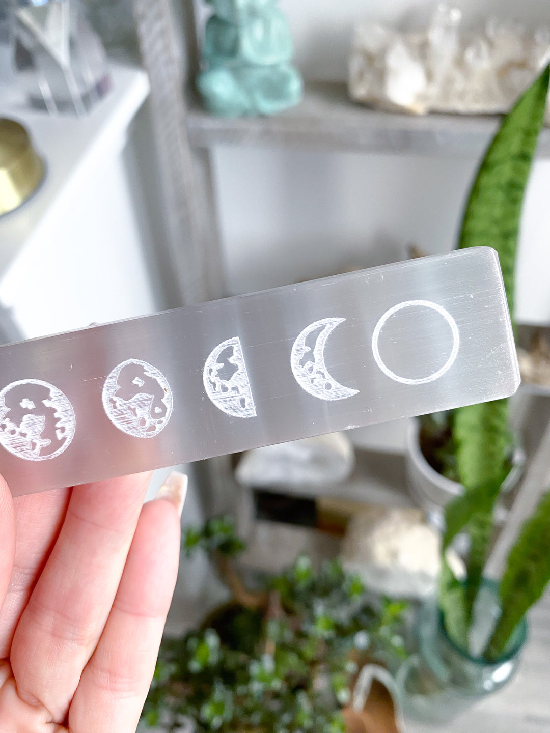 Selenite Moon Phase Wand or Charger