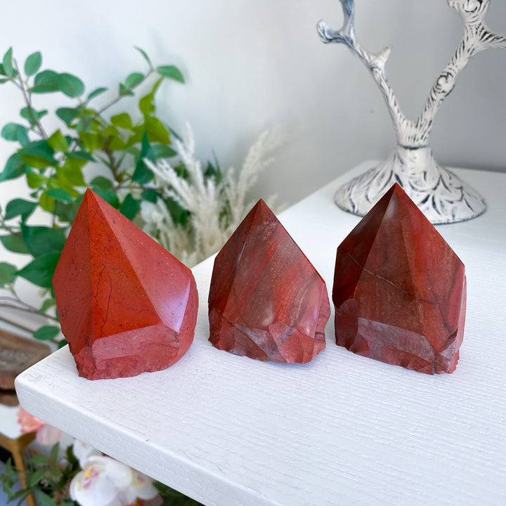 Red Jasper Top Polish Point - Your Choice