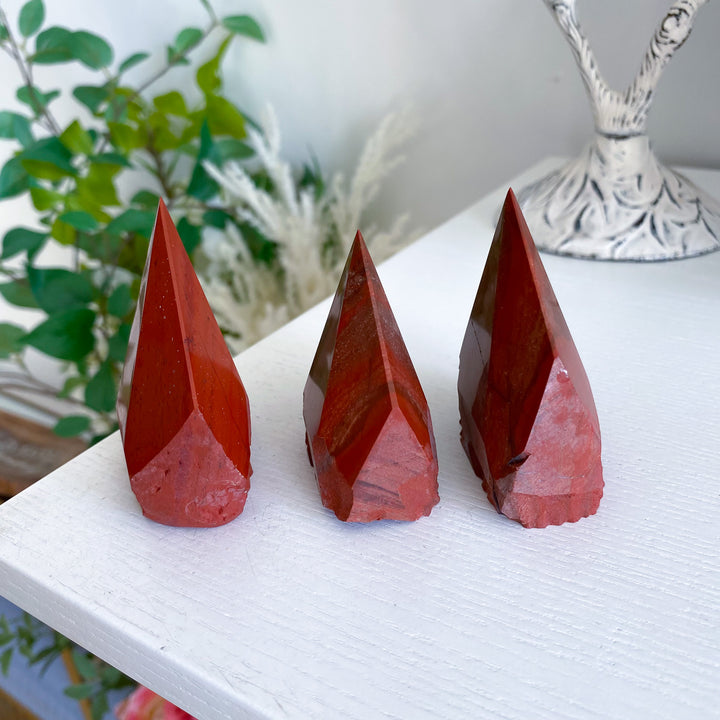 Red Jasper Top Polish Point - Your Choice