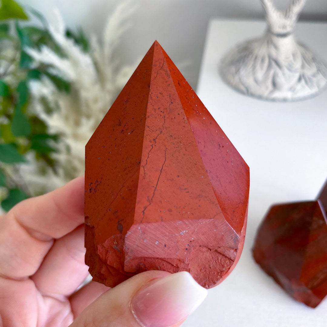 Red Jasper Top Polish Point - Your Choice