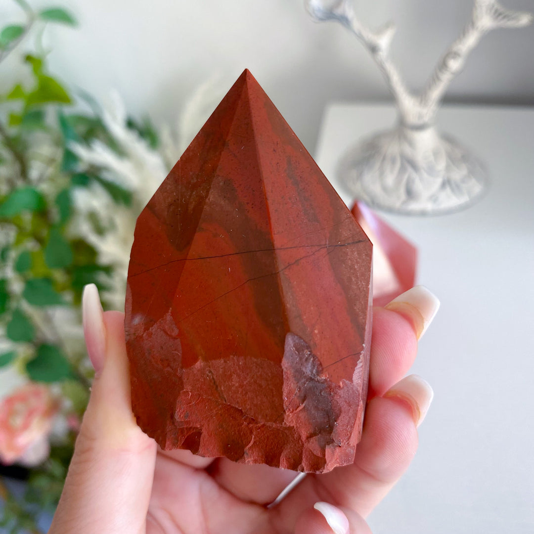 Red Jasper Top Polish Point - Your Choice