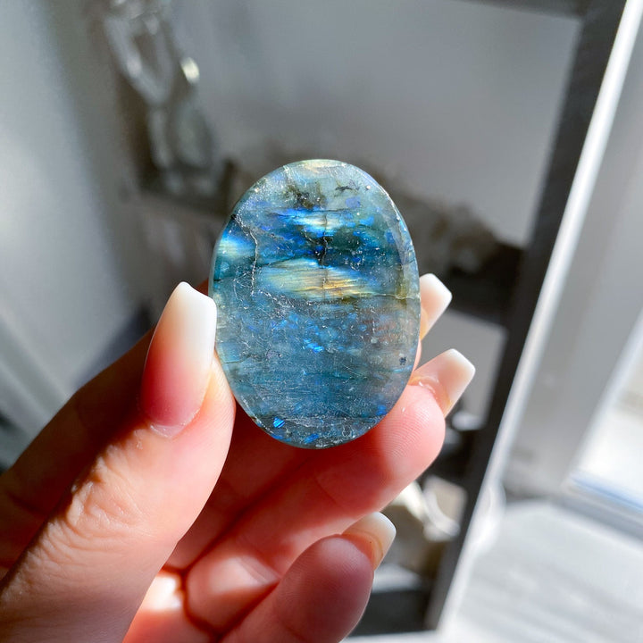 Flashy Labradorite Worry Stone