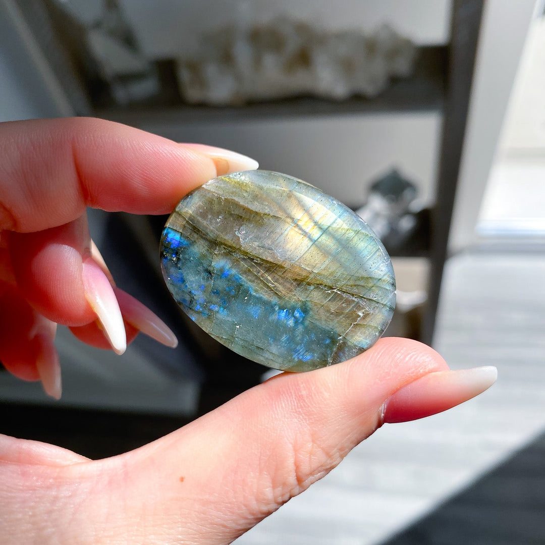 Flashy Labradorite Worry Stone