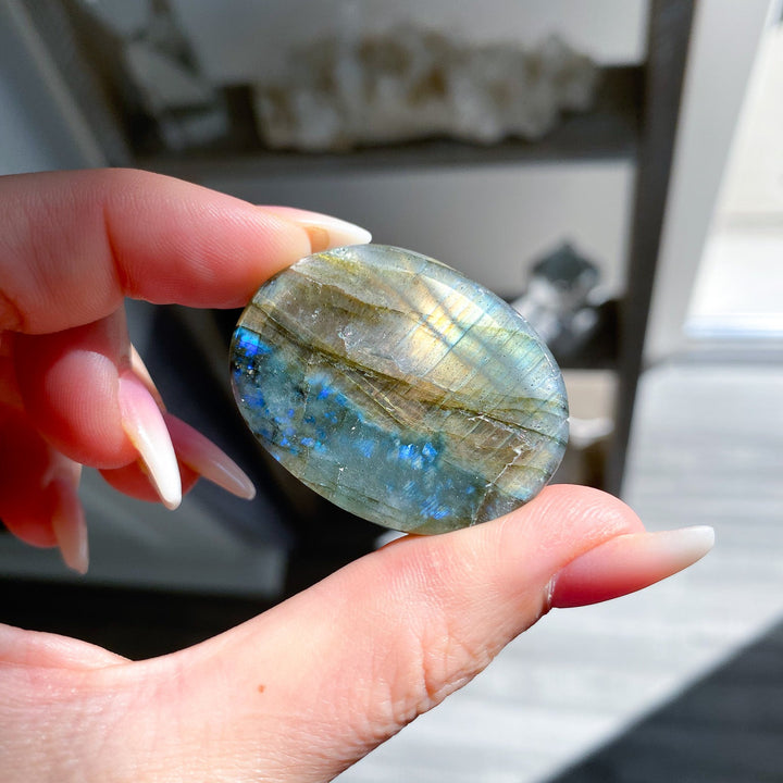Flashy Labradorite Worry Stone