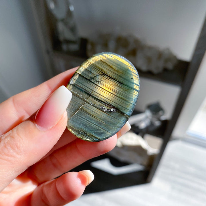 Flashy Labradorite Worry Stone