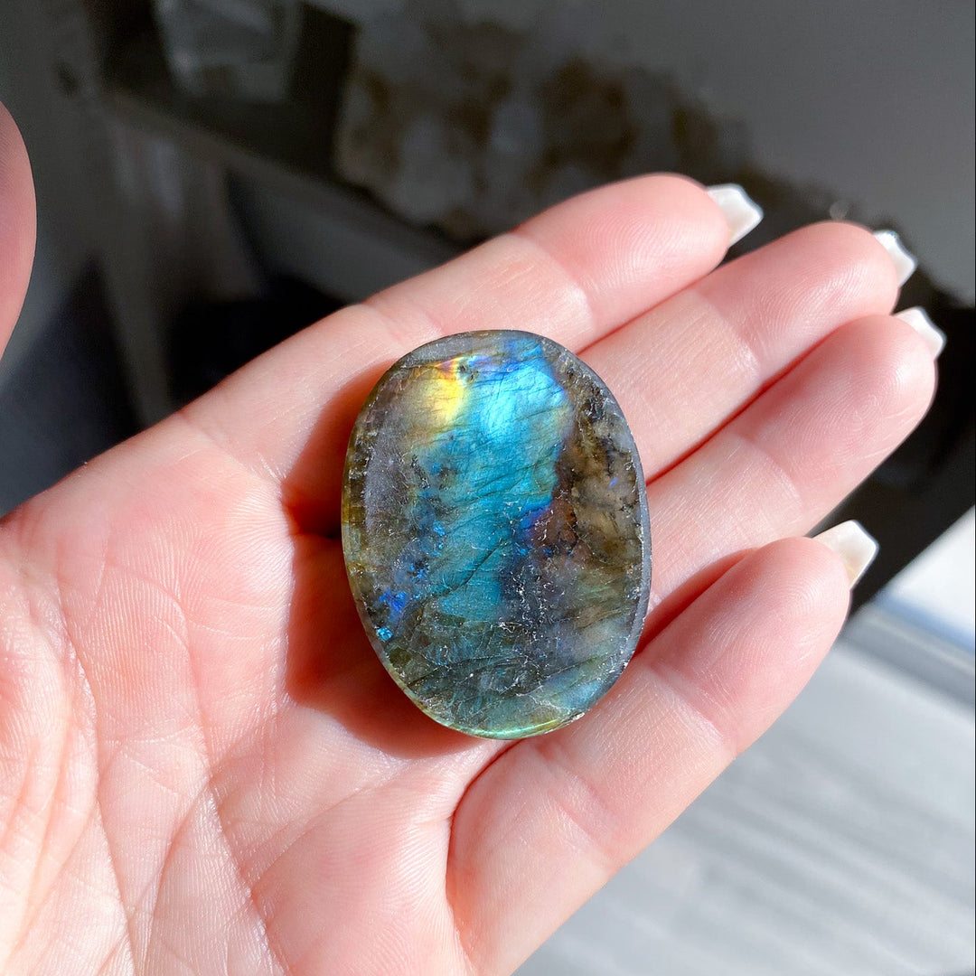Flashy Labradorite Worry Stone