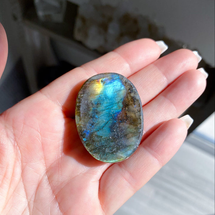 Flashy Labradorite Worry Stone