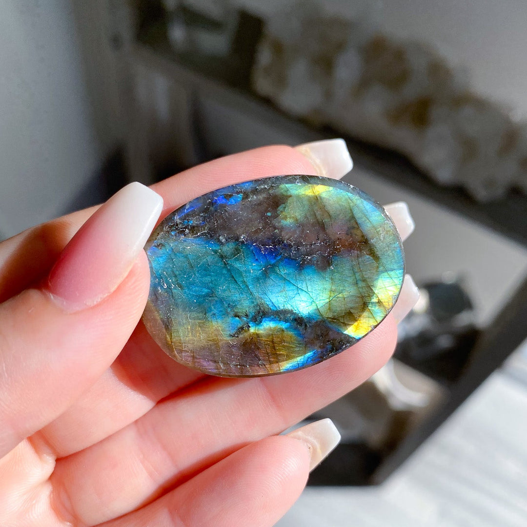 Flashy Labradorite Worry Stone