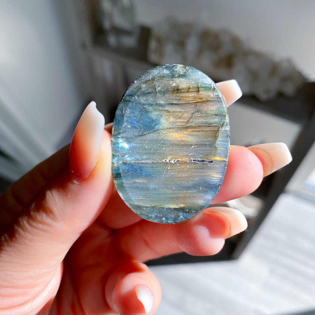 Flashy Labradorite Worry Stone