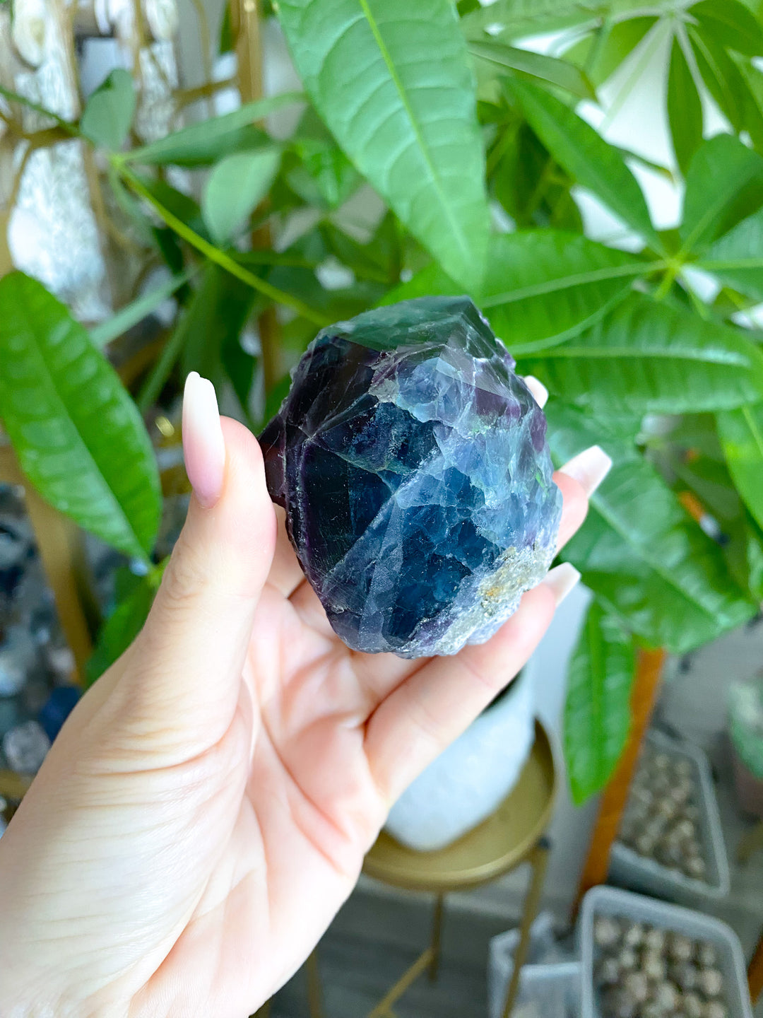 Polished Rainbow Purple Fluorite Point 