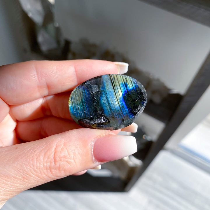 Flashy Labradorite Worry Stone