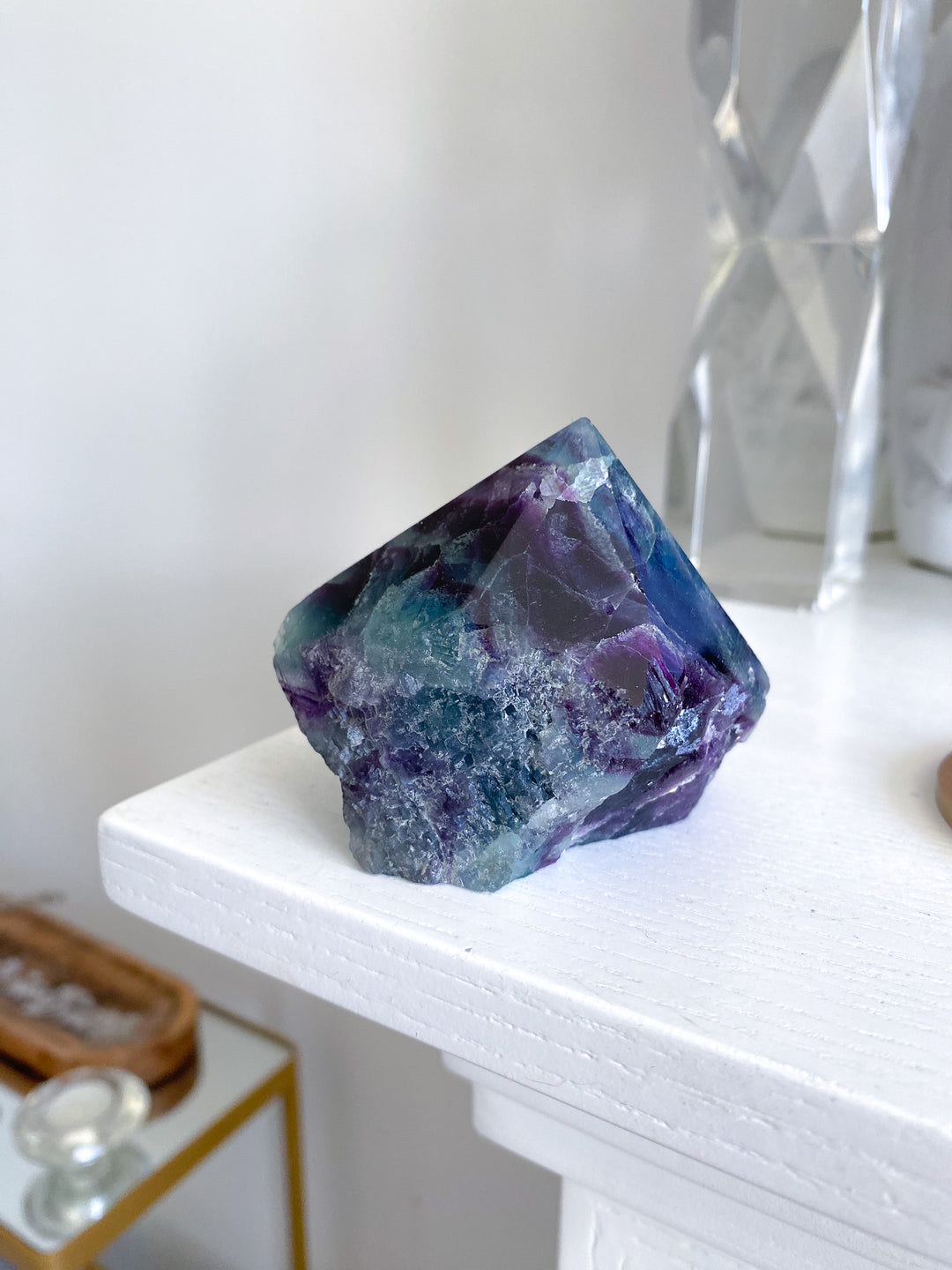Polished Rainbow Purple Fluorite Point 