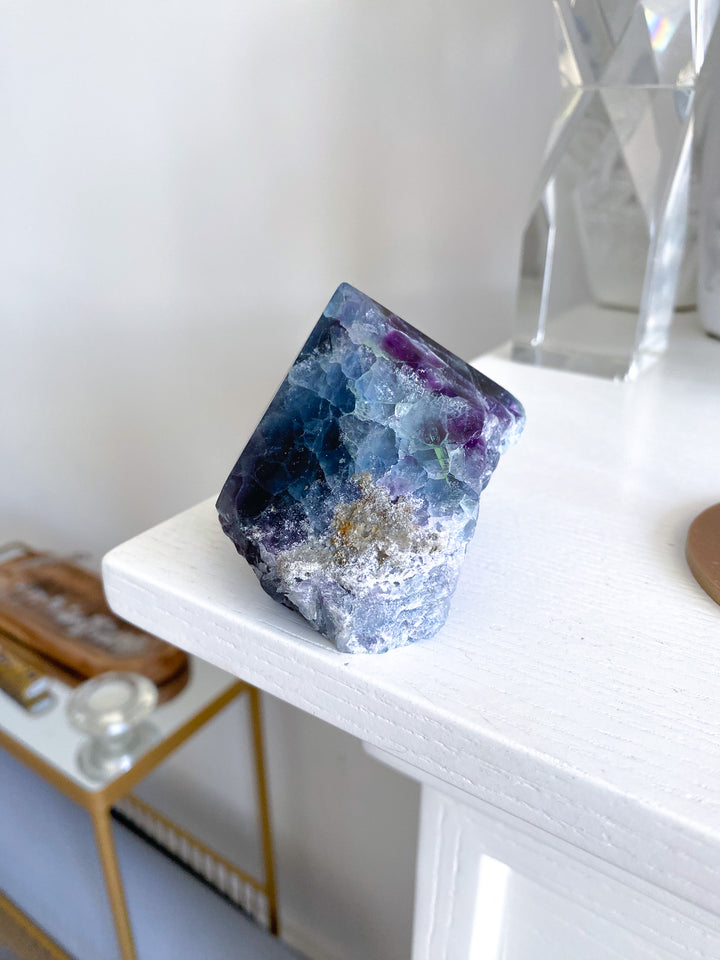 Polished Rainbow Purple Fluorite Point 